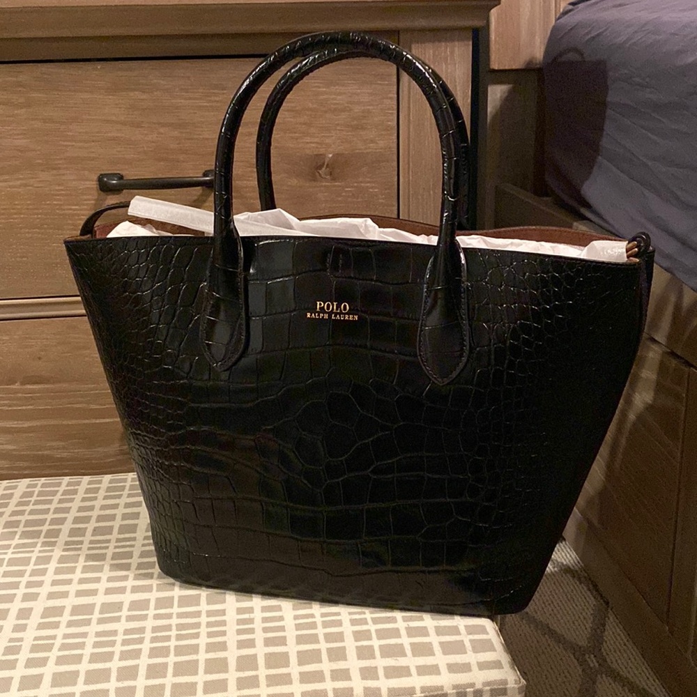 Ralph Lauren Embossed Bellport Tote